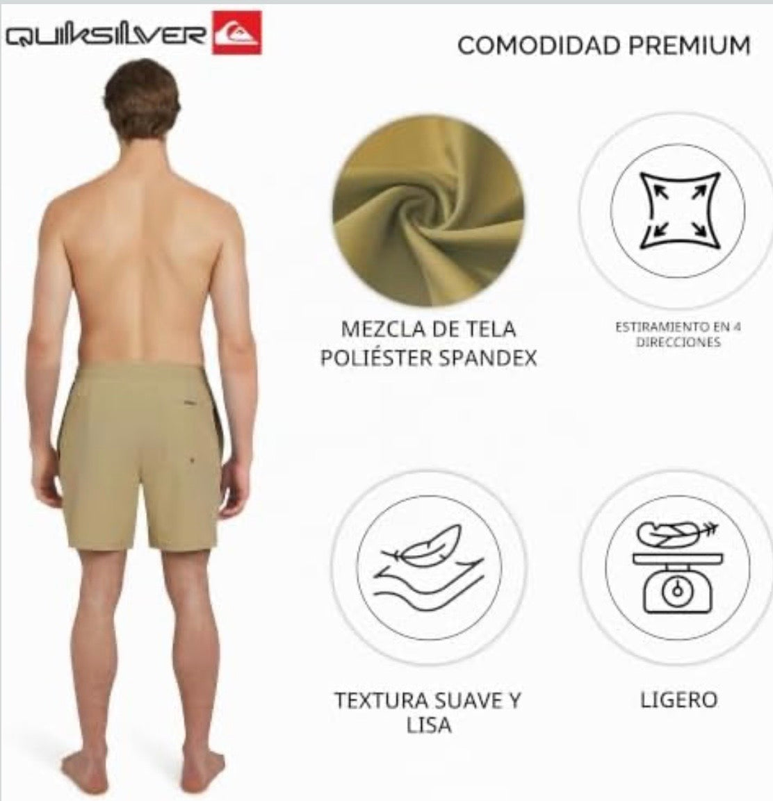 Quiksilver Swimwear Regular Fit Stretchable Mesh Liner Bañador para Hombre Hombre